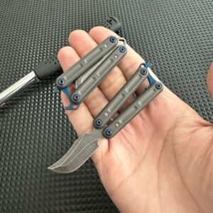 Mini Butterfly Knife Mini Balisong? Tainless Steel Practice Knife Key Sharp Fruit Knife
