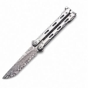 Damasco Coltello butterfly Training Knife