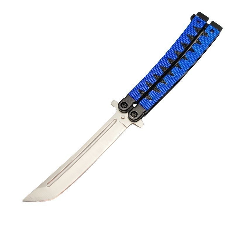 17344-main-white-clean.jpg 9.5inch Samurai Japanese Style Balisong Butterfly Knife Blue