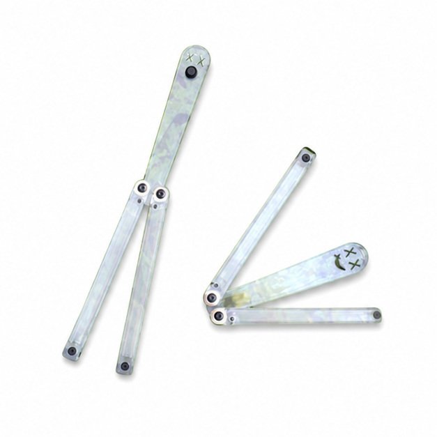 17653-main-white-clean.jpg Transparent Butterfly Knife Uncut Training Knife Folding Knife Flinging Knife Plastic pc Smiley