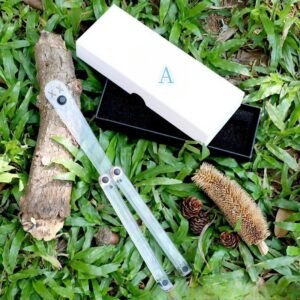 Transparent Butterfly Knife Uncut Training Knife Folding Knife Flinging Knife Plastic pc Smiley
