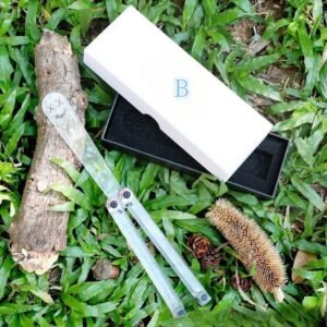 Transparent Butterfly Knife Uncut Training Knife Folding Knife Flinging Knife Plastic pc Smiley