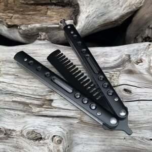 Balisong Butterfly Comb Outdoor Camping Practice Comb Ball Bearings, Practice Tools Butterfly Comb