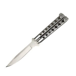 High Quality Helix Butterfly Balisong Knife Silver