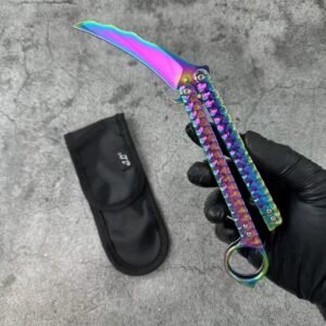 Balisong Karambit Eagle Claw Variation Fling Knife Color Titanium Edition