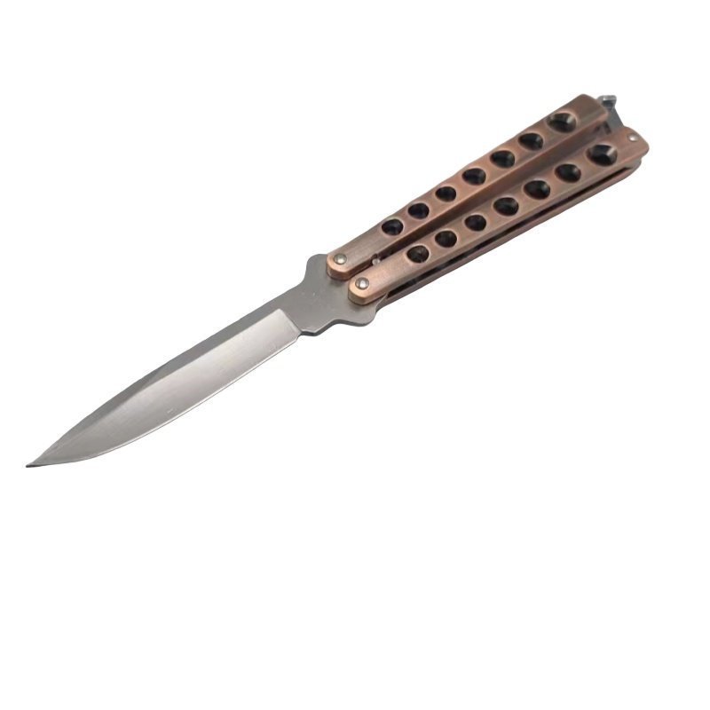 微信图片_20250107171254.jpg High Quality Helix Butterfly Balisong Knife BRONZE